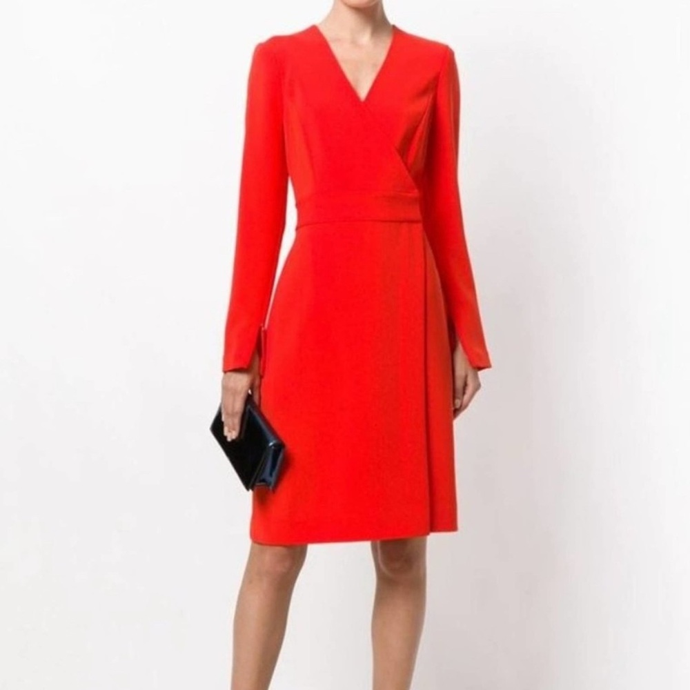 Diane von Furstenburg Orange Tailored Wrap Dress | 0